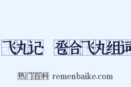 飞丸记·卺合飞丸组词是什么意思的图片